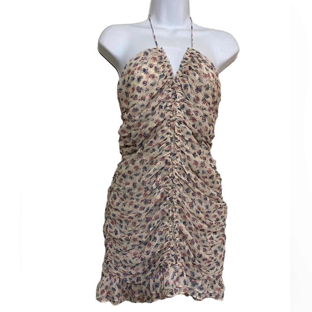 Zara Floral Ruched  women mini dress M  cottage-core fairy boho coquette Y2K - Picture 2 of 15